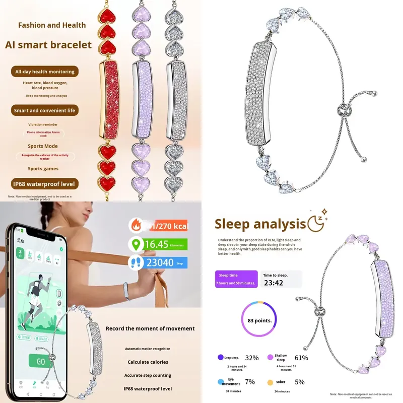 Health Monitors - Inteligentna bransoletka transgraniczna IP68 z pomiarem