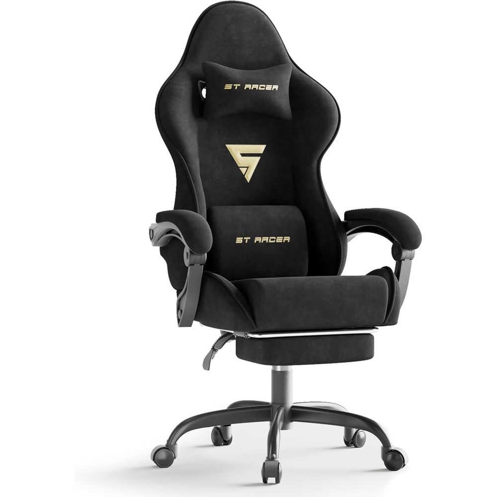 Massage - Ergonomiczne krzesło gamingowe z aksamitnej tkaniny