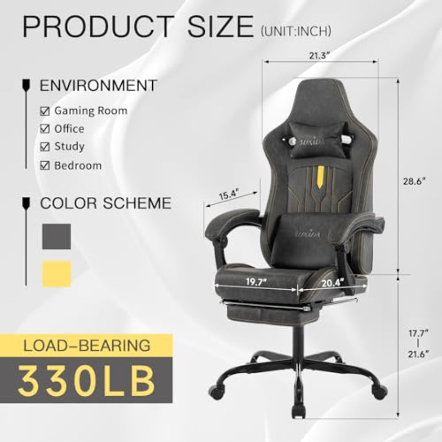 Krzesło do gier z podnóżkiem,  – Massage recenzja i cena